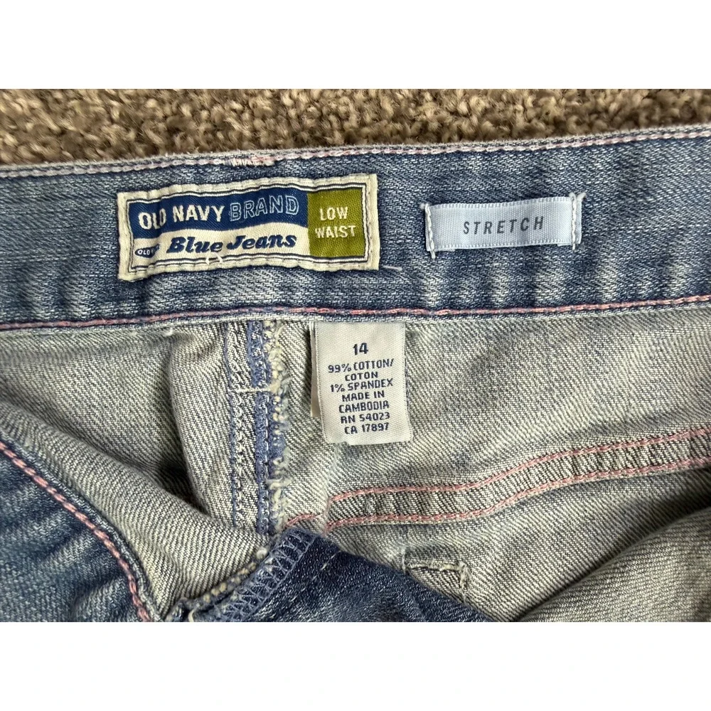 Vintage Y2K Old Navy Denim Mini Skirt Womens 14 Light Wash Stretch 2005 - Picture 3 of 7